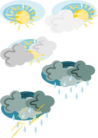 Beauty and pattern five weathers symbolsのイラスト素材