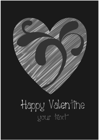 Modern grey pattern heart. Illustration for valentines day.のイラスト素材