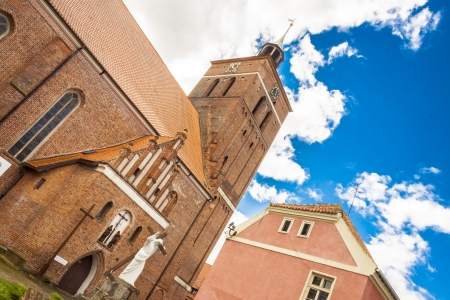 Tower of Church of Holly Apostole Peter and Paul in Reszel の写真素材