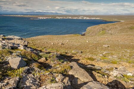 View on Reykjavik and Stakksfjordur Fjord - Iceland.の写真素材