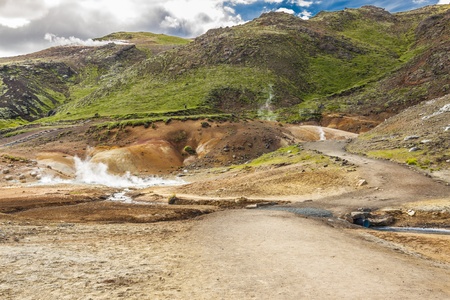 Iceland - geothermal area near Grindavik  Summer day の写真素材