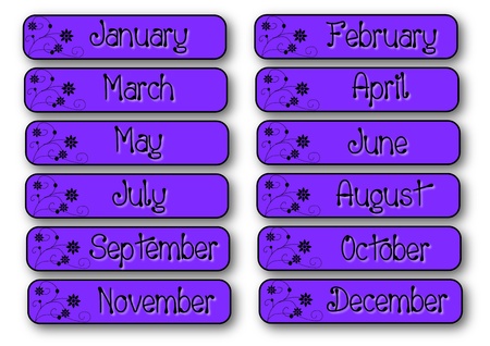 Simple abut pattern cards with months のイラスト素材