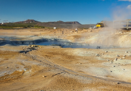 Hot spring in Namafjall - Myvatn area, Iceland のeditorial素材