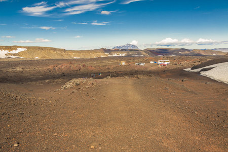 Interior of Iceland - volcanic landscape  Trekking path to Askja の写真素材