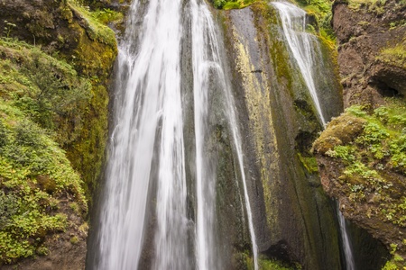 Detail of huge Gljufurarfoss waterfall - Iceland.の写真素材