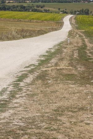 Gravel Ukrainian route - Summer sunny day  Europeの写真素材