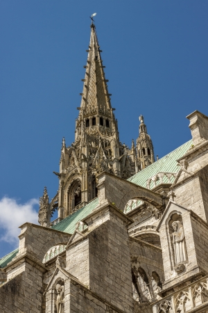Cathedral of Our Lady of Chartres (CathÃ©drale Notre-Dame de Chartres) - France.のeditorial素材