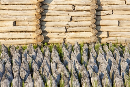 Wall of Biskupin archaeological  museum - Poland.の写真素材