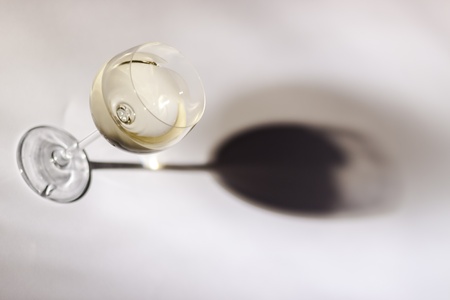 Glass of white wine -Studio shot.の写真素材