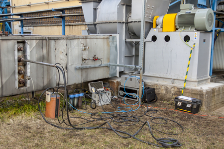 Emission measurement in Polish Power Station の写真素材