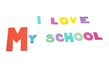 I love my school - text on whiteの写真素材
