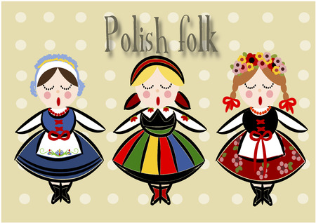 Traditional Polish Costume - Vector illustration.のイラスト素材