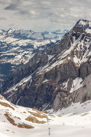 Ski area Glacier De Diablerets - Switzerland.