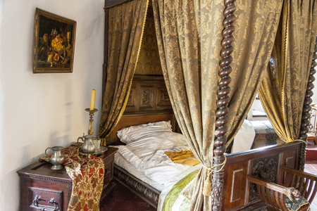 Royal bedroom in Niedzica Castle.のeditorial素材