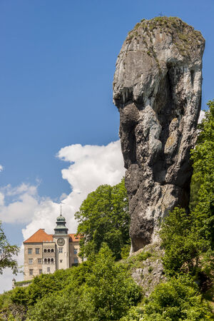 Rock called Maczuga Herkulesa in National Ojcow Park, Polandの写真素材