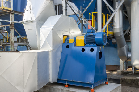 Blue fumes ventilator - polish coal power station.の写真素材