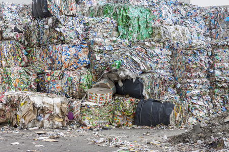 Detail of waste paper recycling.の写真素材