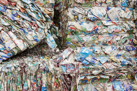 Detail of waste paper recycling.の写真素材
