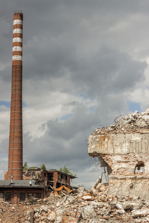 Ruins of Paper Mill in Kalety, Silesia, Poland.の写真素材