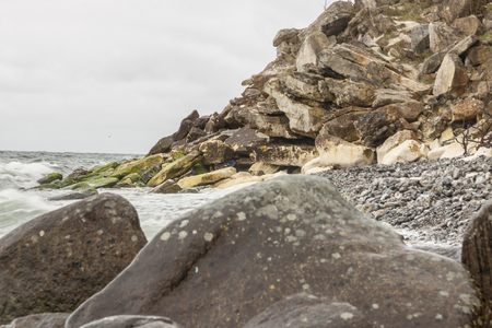 View on Stevns Clifss in Denmark. Spring day. Europe.の写真素材