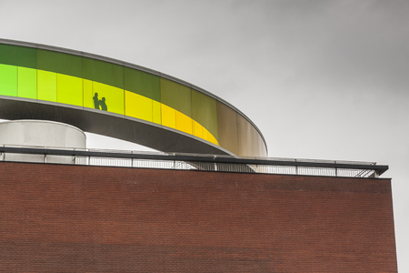 AARHUS, DENMARK - MAY 9, 2017: Modern art museum cloudy day on may 9, 2017 in Aarhus, Denmark.のeditorial素材