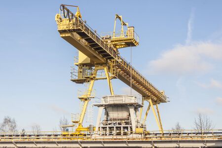 Big yellow industrial gantry in Poland.の写真素材