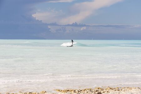 Surfers - Rosignano (near Vada), white beach in Italy, Toscany.の写真素材