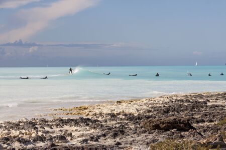 Surfers - Rosignano (near Vada), white beach in Italy, Toscany.の写真素材