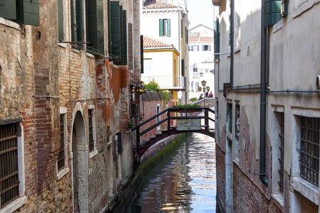 VENICE, ITALY -  MAY 2, 2019: Tourists visiting the old city of Venice on May 2,2019 in Venice in Italy.のeditorial素材