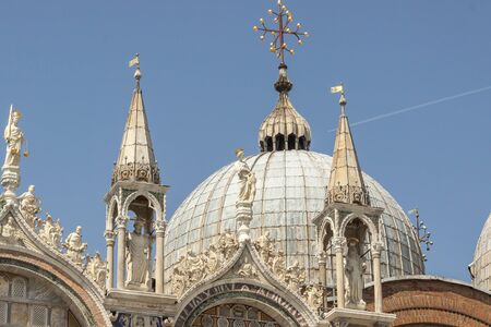 Exterior of Saint Mark's Basilica, Venice, Italyの写真素材