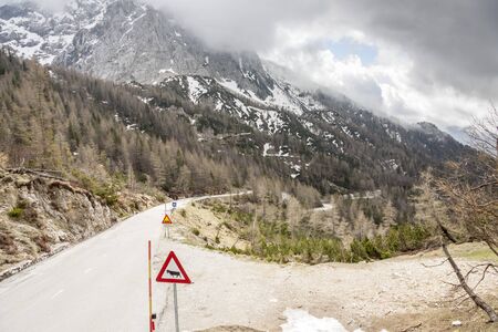The Russian road to Vrsic in Sloveniaの写真素材
