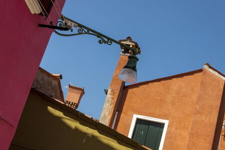 Colorful houses on Burano - Italy, Venice.の写真素材