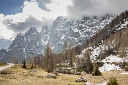 The Russian road to Vrsic in Sloveniaの写真素材