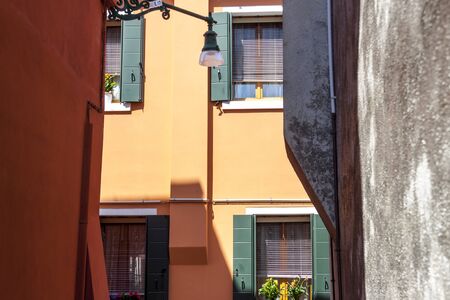 Colorful houses on Burano - Italy, Venice.の写真素材