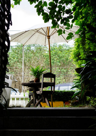 Beautiful corner coffee shopの写真素材