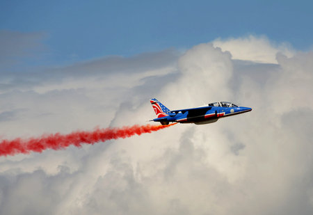 french military aerobatic team during an exhibition
