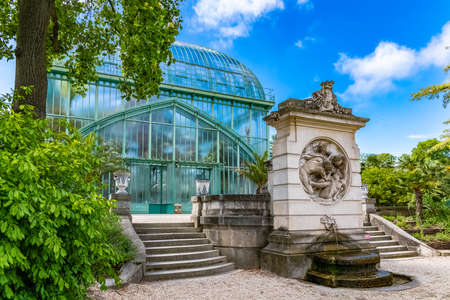 Paris, the Auteuil greenhouses, beautiful public garden in springの写真素材