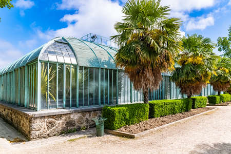 Paris, the Auteuil greenhouses, beautiful public garden in springの写真素材