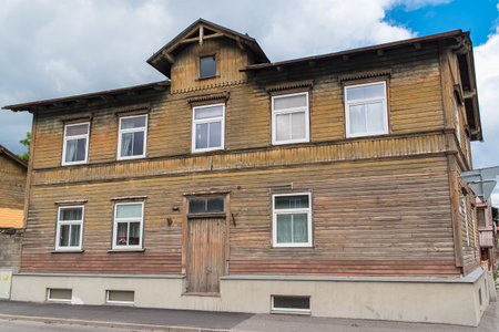 Tallinn in Estonia, colorful houses in the medieval city, typical buildingsのeditorial素材