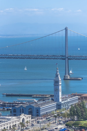 San Francisco, panorama of Financial District downtownのeditorial素材