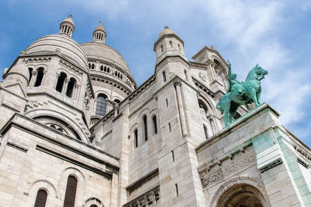 Paris, the basilica Sacre-Coeur, famous monument in Montmartreの写真素材