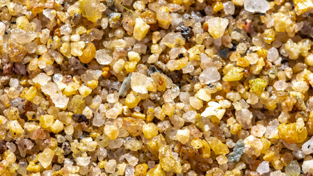 Large grains of sand on a beach, colorful backgroundの写真素材