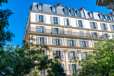 Paris, beautiful building, avenue de la Republique in the 11e districtのeditorial素材