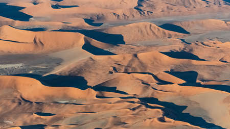 Namibia, aerial view of the Namib desert, lake in raining season, beautiful landscapeの写真素材
