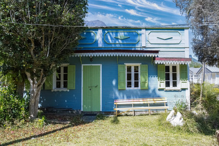 La Reunion, typical cottage in the village of Hell Bourg, in the center of the islandの写真素材