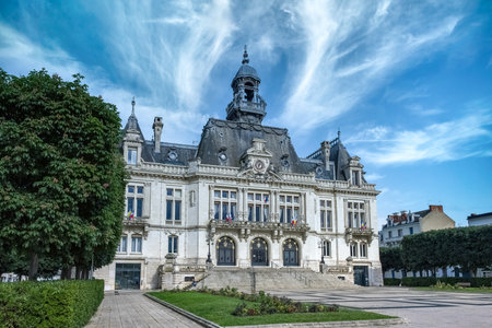 Vichy in France, thermal city, beautiful facadesの写真素材