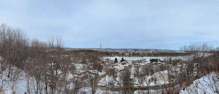 Shawinigan, Quebec, Canada, panoramic view of the city of Shawinigan in Mauricieの写真素材
