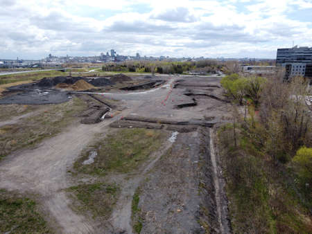 Aerial view of a new construction projectの写真素材