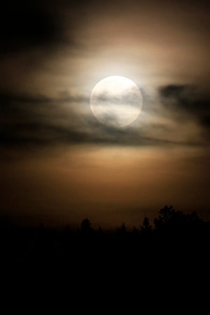 A super moon in the skyの写真素材