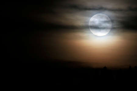 A super moon in the skyの写真素材